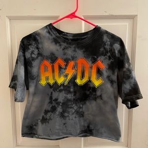 Tie-Dye Aeropostale AC/DC crop top shirt